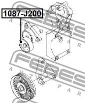 Натяжной ролик поликлинового ремня FEBEST 1087-J200 - Фото 1