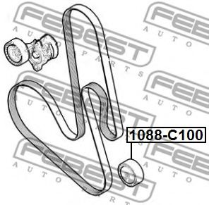 Направляющий / паразитный ролик  поликлинового ремня FEBEST 1088-C100 - Фото 1