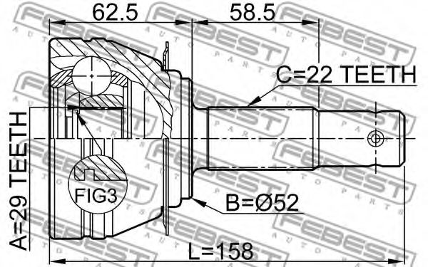 ШРУС FEBEST 1110-006 - Фото 1