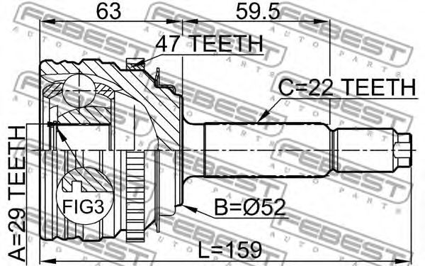 ШРУС FEBEST 1110-006A47 - Фото 1