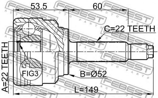 ШРУС FEBEST 1110-007 - Фото 1