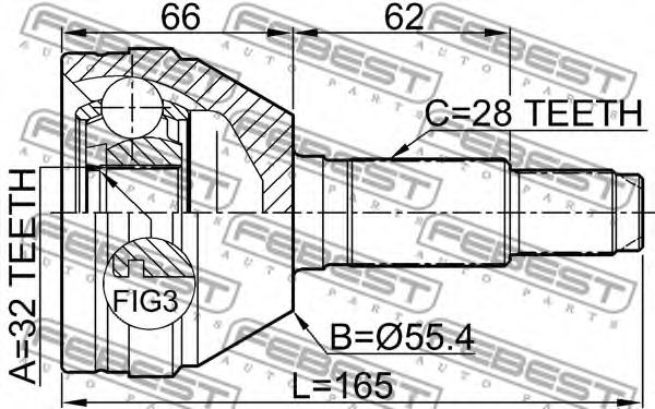 ШРУС FEBEST 1110-010 - Фото 1