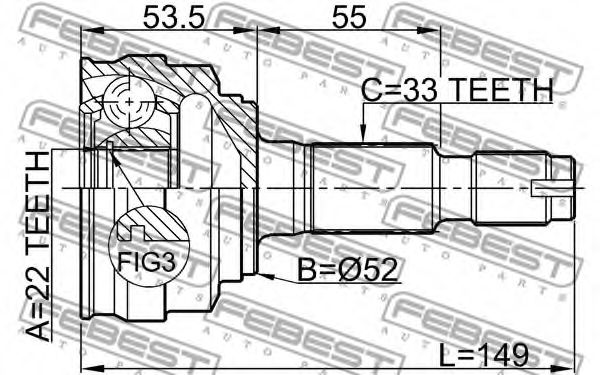 ШРУС FEBEST 1110-011 - Фото 1