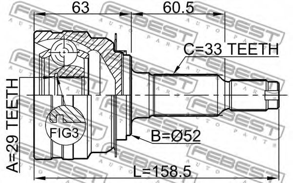 ШРУС FEBEST 1110-J150 - Фото 1