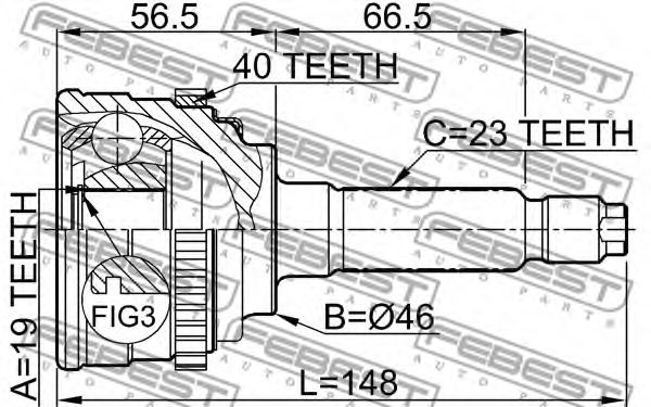 ШРУС FEBEST 1110-M100A40 - Фото 1