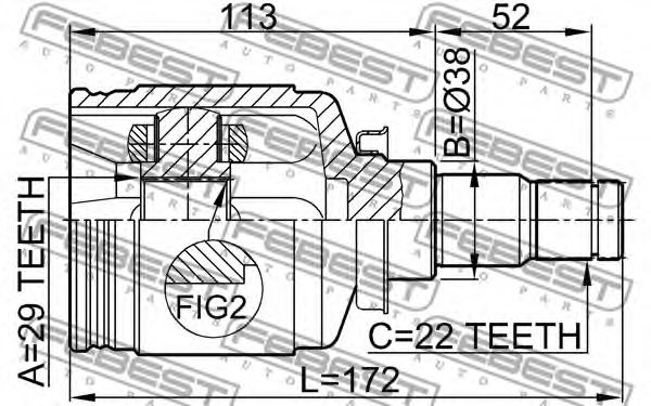 ШРУС FEBEST 1111-J200 - Фото 1