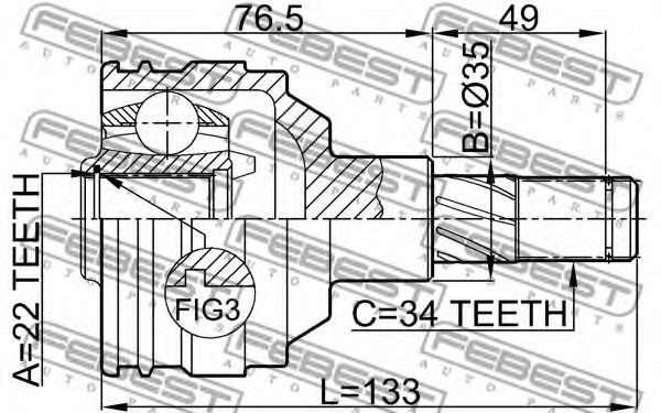 ШРУС FEBEST 1111-NEX - Фото 1