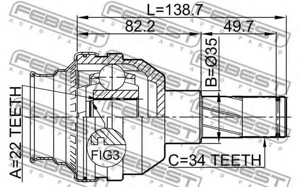 ШРКШ FEBEST 1111-T200 - Фото 1