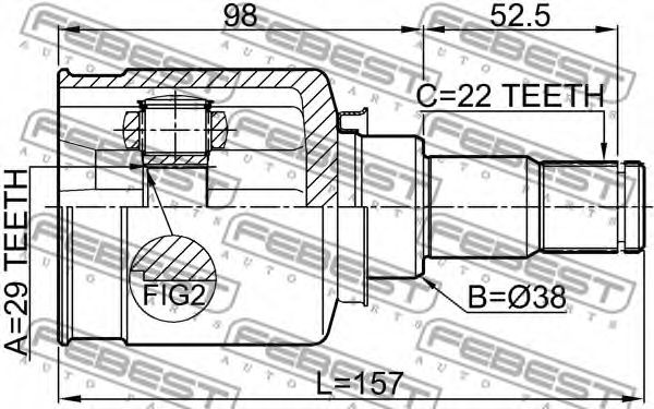 ШРУС FEBEST 1111-T250 - Фото 1
