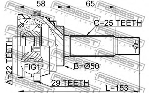 ШРУС FEBEST 1210-001A29 - Фото 1