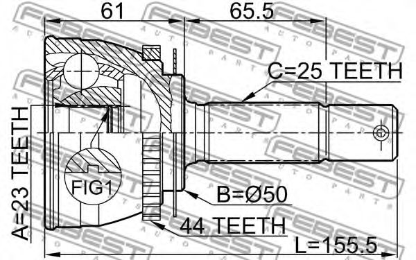 ШРУС FEBEST 1210-002A44 - Фото 1