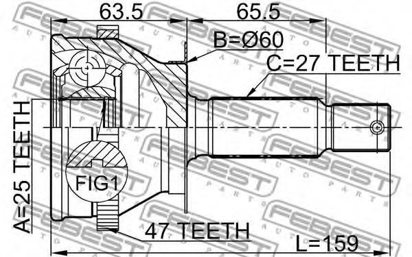 ШРУС FEBEST 1210-011A47 - Фото 1