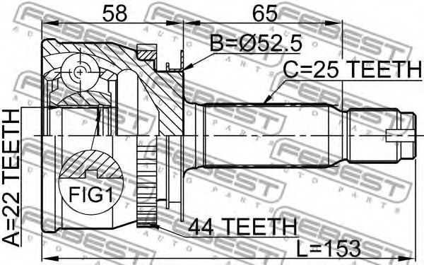 ШРУС FEBEST 1210-012A44 - Фото 1