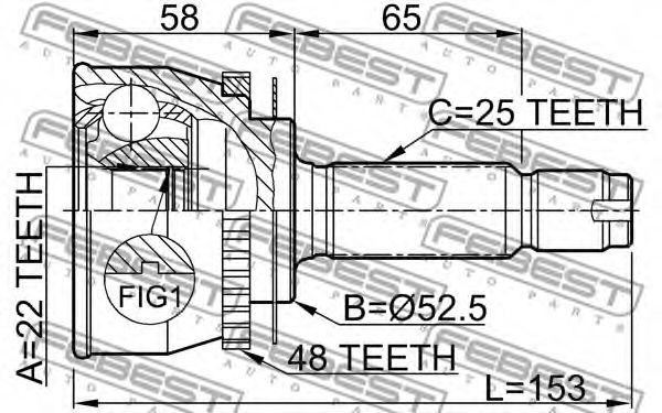 ШРУС FEBEST 1210-012A48 - Фото 1
