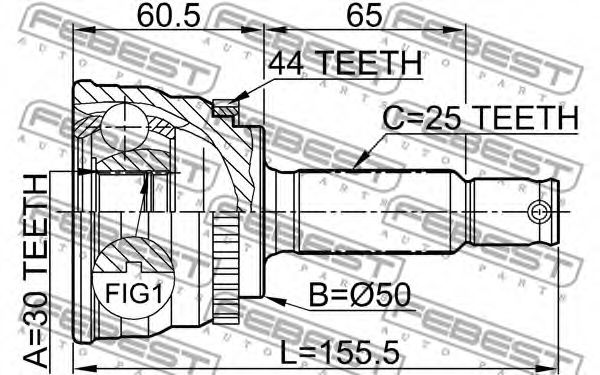 ШРУС FEBEST 1210-014A44 - Фото 1