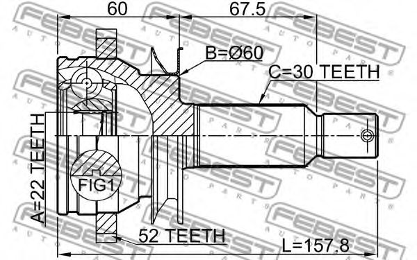 ШРУС FEBEST 1210-CM10RA52 - Фото 1