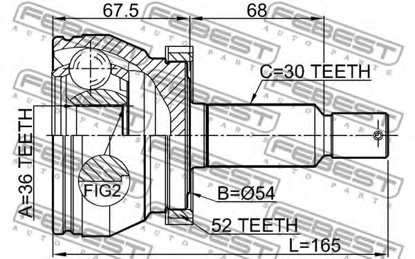 ШРУС FEBEST 1210-CMATA52 - Фото 1