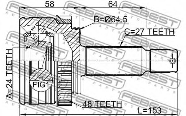 ШРУС FEBEST 1210-IX35A48 - Фото 1
