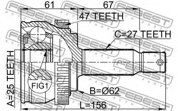 ШРУС FEBEST 1210-NFA47 - Фото 1
