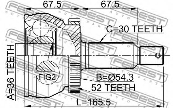 ШРУС FEBEST 1210-SFCLA52 - Фото 1