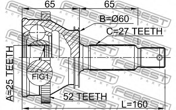 ШРУС FEBEST 1210-SFRRA52 - Фото 1