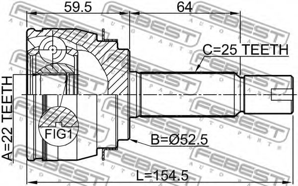 ШРУС FEBEST 1210-SOL2WD - Фото 1