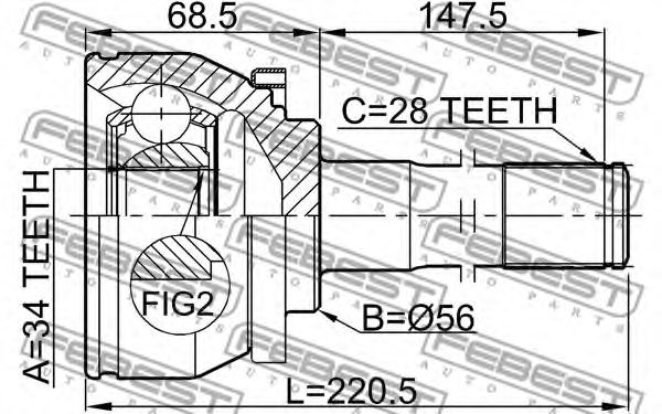 ШРУС FEBEST 1210-TER - Фото 1