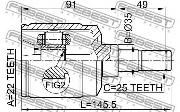 ШРУС FEBEST 1211-ACC - Фото 1