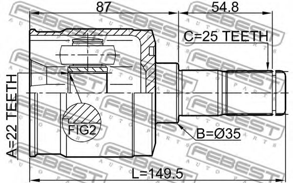 ШРУС FEBEST 1211-CM10R - Фото 1
