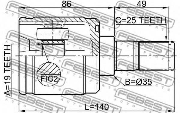 ШРУС FEBEST 1211-GET11 - Фото 1