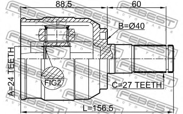 ШРУС FEBEST 1211-IX352WDRH - Фото 1