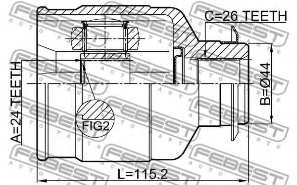 ШРУС FEBEST 1211-IX354WDRH - Фото 1