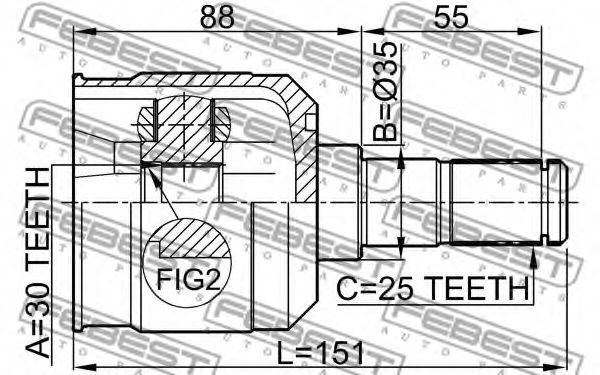 ШРУС FEBEST 1211-MAT15 - Фото 1