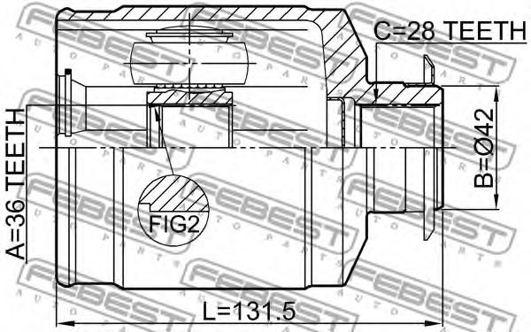 ШРУС FEBEST 1211-SANFE22RH - Фото 1