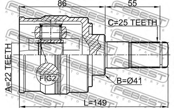 ШРУС FEBEST 1211-SOL2WD - Фото 1