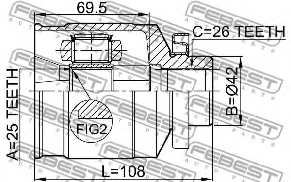 ШРУС FEBEST 1211-TUCRH - Фото 1