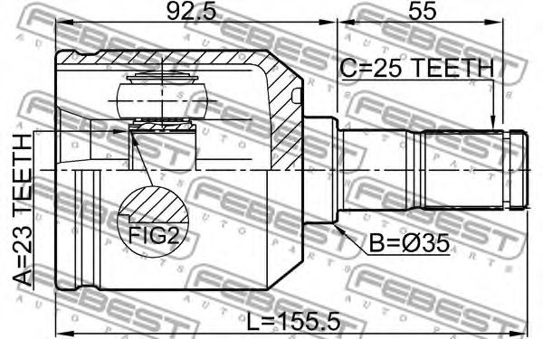 ШРУС FEBEST 1211-TUCRR - Фото 1