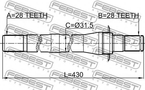 Приводной вал FEBEST 1212-CM10AT4WD - Фото 1