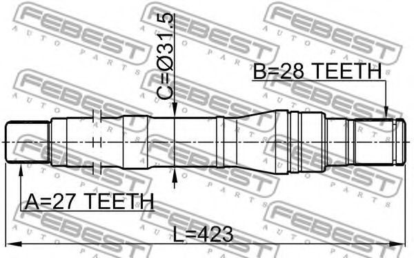 Приводной вал FEBEST 1212-SFBM - Фото 1
