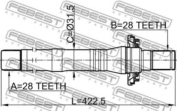 Приводной вал FEBEST 1212-SFCL - Фото 1