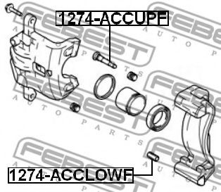 Направляющий болт, корпус скобы тормоза FEBEST 1274-ACCUPF - Фото 1