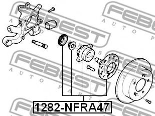 Ступица колеса FEBEST 1282-NFRA47 - Фото 1