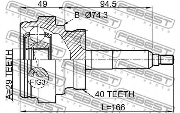 ШРУС FEBEST 1410-ACTA40 - Фото 1