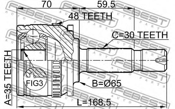 ШРУС FEBEST 1410-ISTA48 - Фото 1