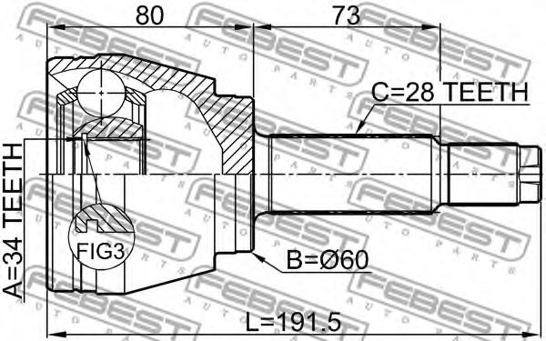 ШРУС FEBEST 1410-REXII - Фото 1
