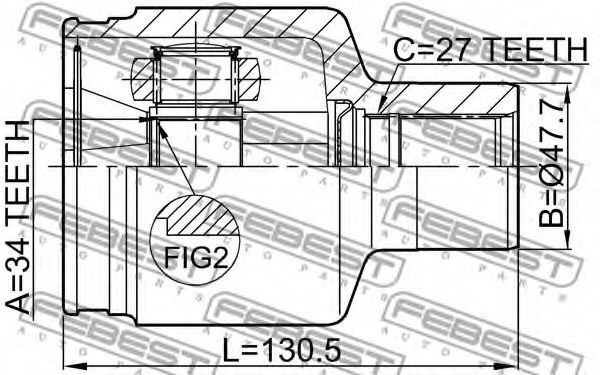 ШРУС FEBEST 1411-REXIIPT - Фото 1