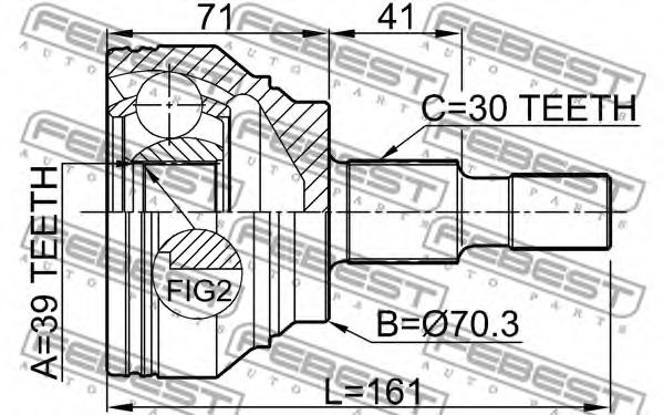 ШРУС FEBEST 1610-164 - Фото 1