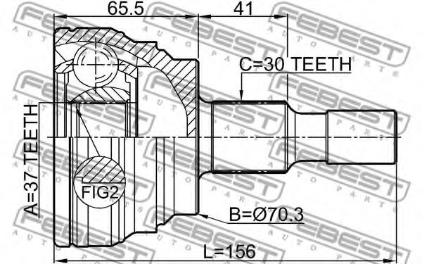 ШРУС FEBEST 1610-164S - Фото 1