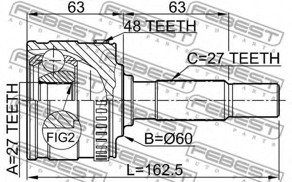 ШРКШ FEBEST 1610-801A48 - Фото 1