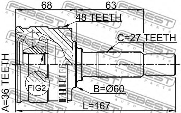 ШРКШ FEBEST 1610-802A48 - Фото 1